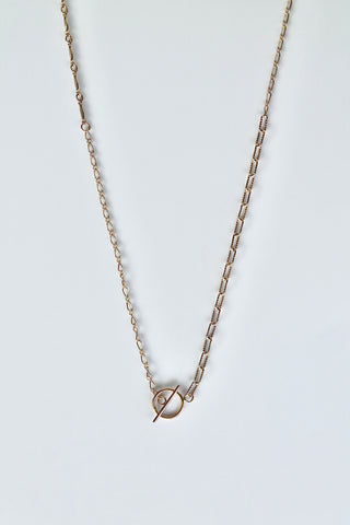 Toggle Clasp Patchwork Chain Necklace
