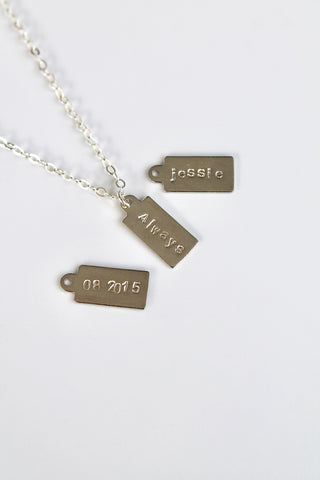 Custom Stamped Charm Necklace