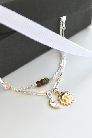 Custom Tourmaline Double Chain Bracelet