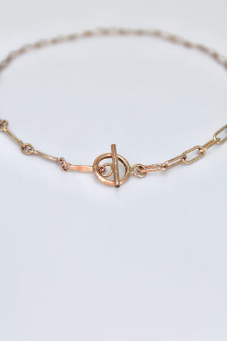 Toggle Clasp Patchwork Chain Bracelet