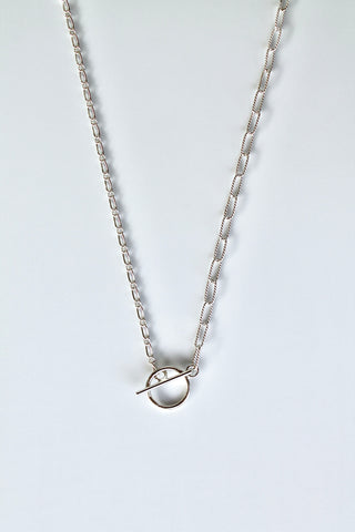 Toggle Clasp Patchwork Chain Necklace