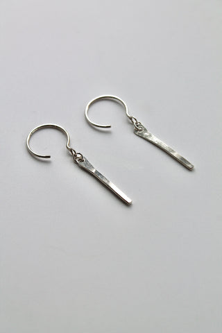 Threader Hoops (with Dangly Hammered Bar)