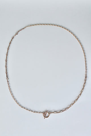 Toggle Clasp Patchwork Chain Necklace