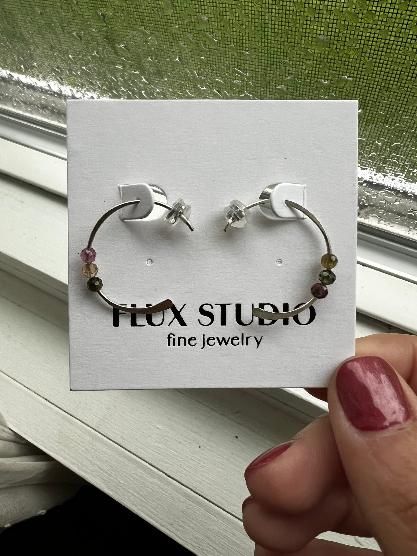 Skye Tourmaline Round Hoops