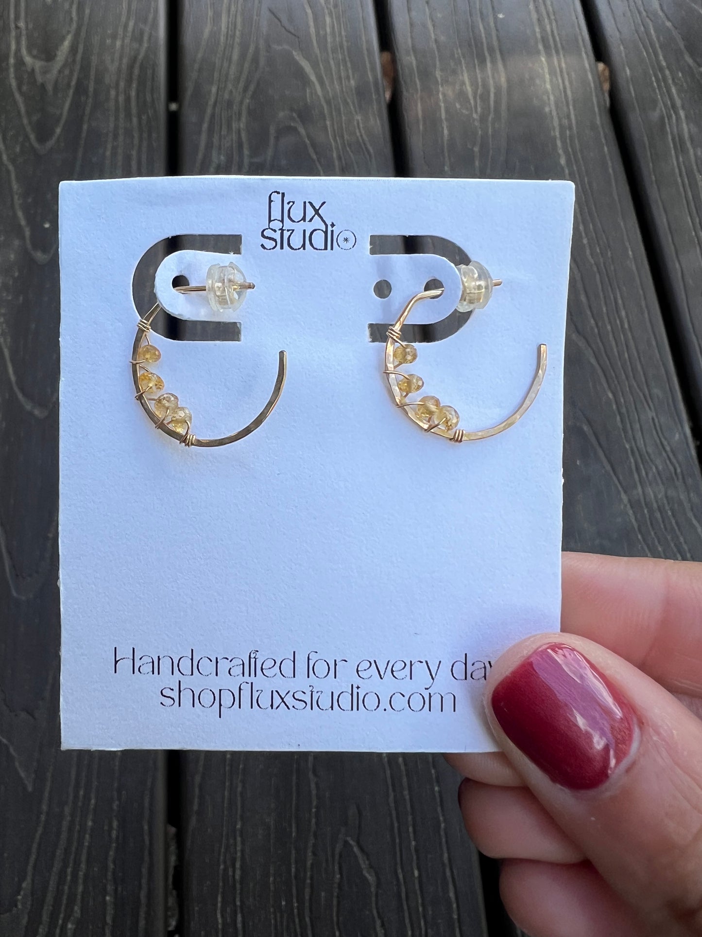 Birthstone Wrapped Hoops
