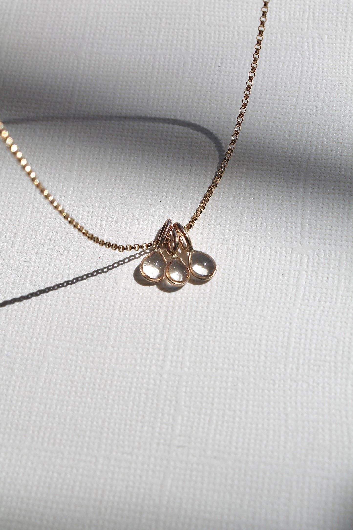 "APRIL SHOWERS" MULTI RAINDROP NECKLACE - 14K GOLD FILLED