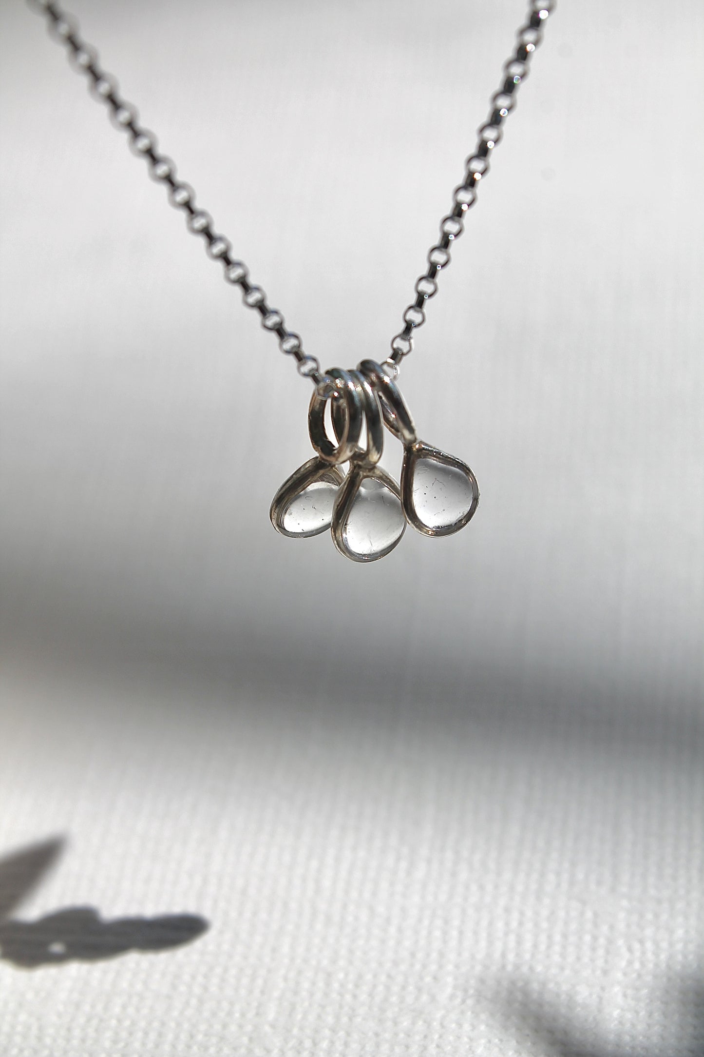 "APRIL SHOWERS" MULTI RAINDROP NECKLACE - STERLING SILVER