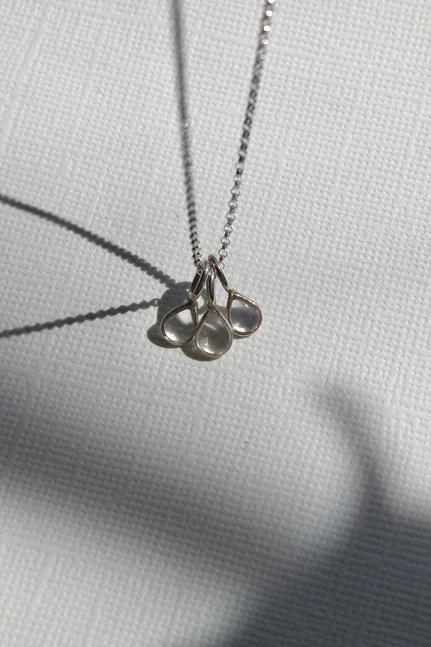 "APRIL SHOWERS" MULTI RAINDROP NECKLACE - STERLING SILVER