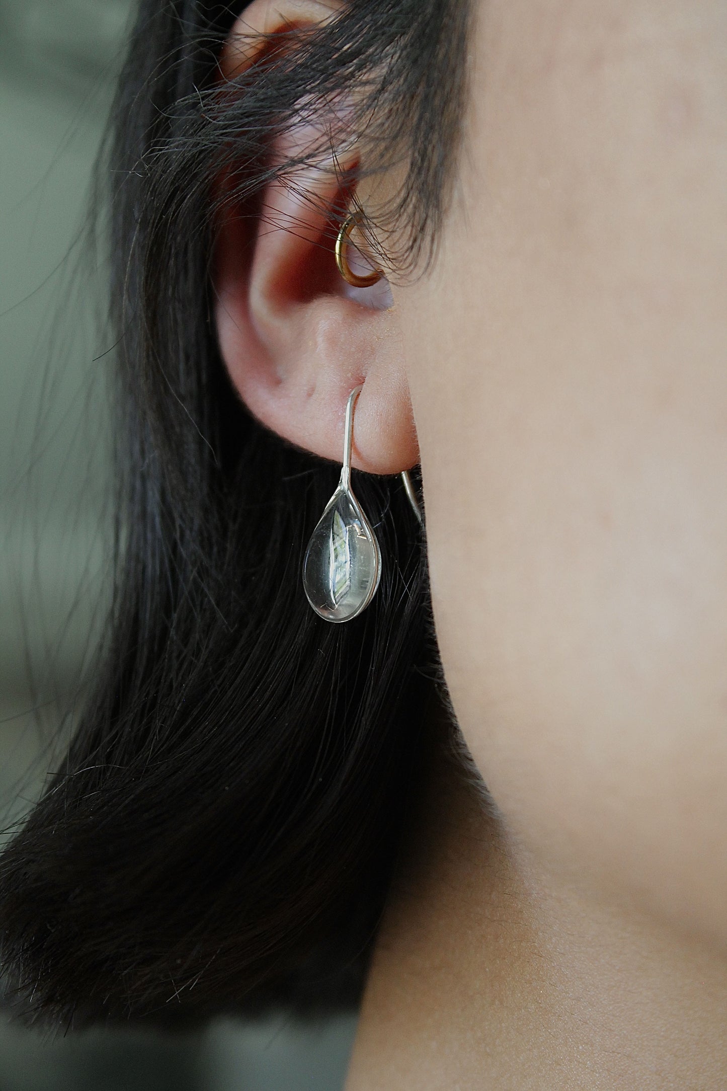 "APRIL SHOWERS" LARGE RAINDROP THREADERS - STERLING SILVER