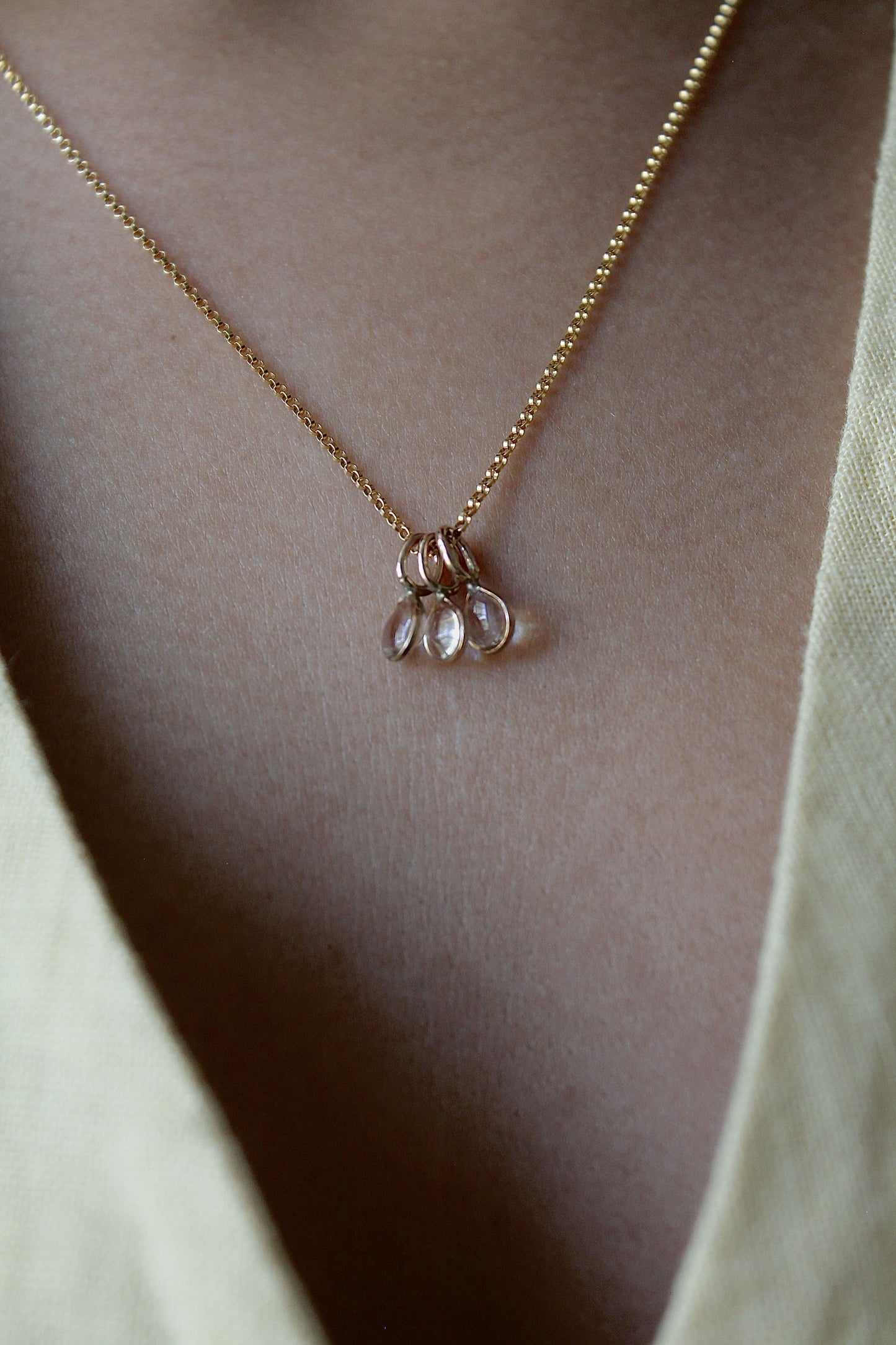 "APRIL SHOWERS" MULTI RAINDROP NECKLACE - 14K GOLD FILLED