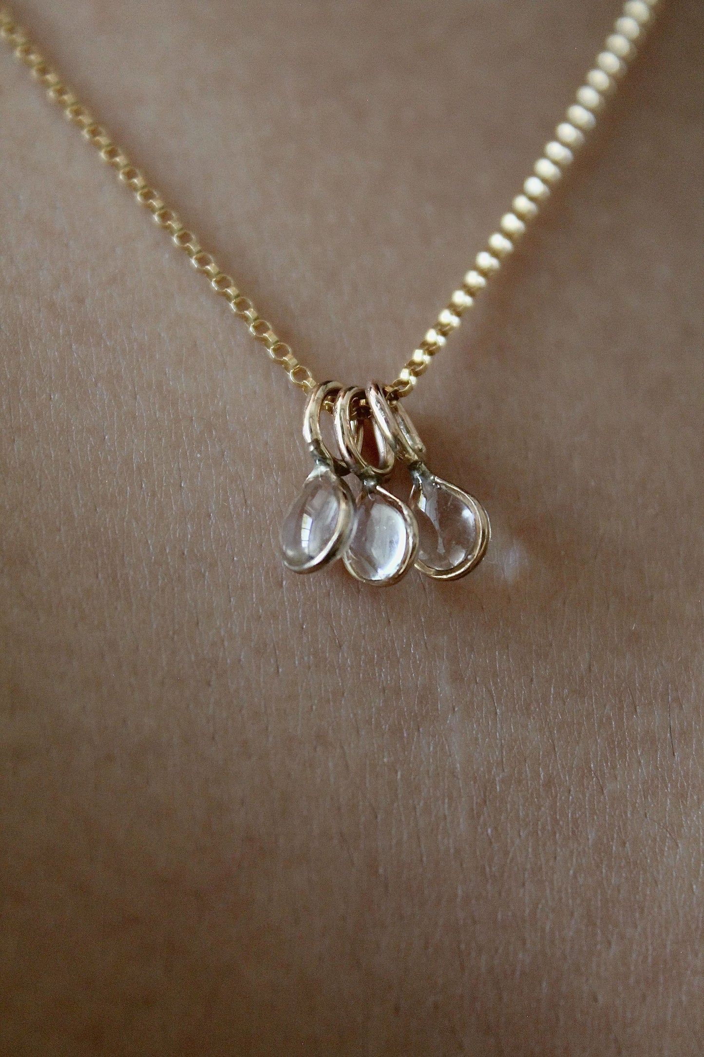 "APRIL SHOWERS" MULTI RAINDROP NECKLACE - 14K GOLD FILLED