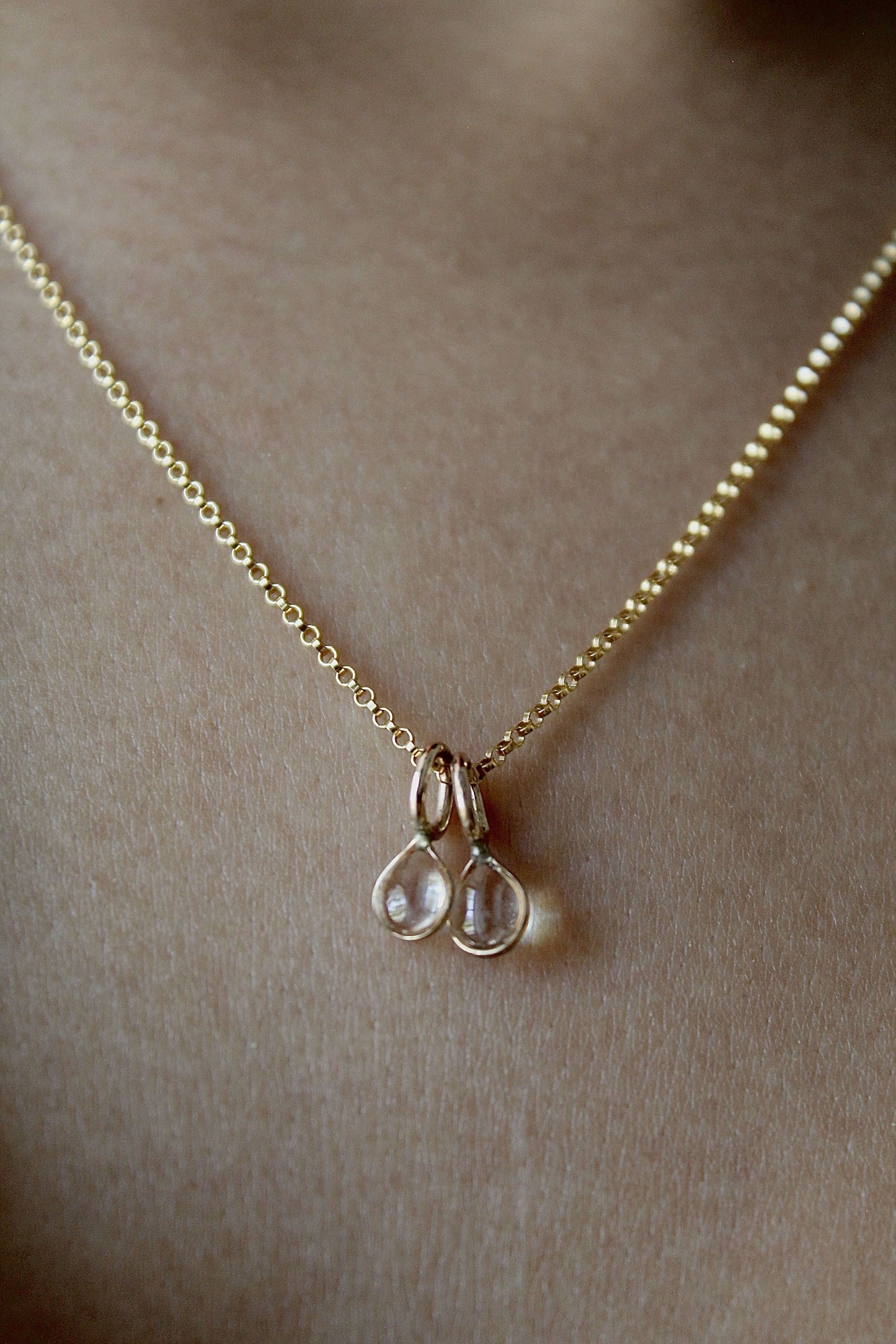 "APRIL SHOWERS" MULTI RAINDROP NECKLACE - 14K GOLD FILLED