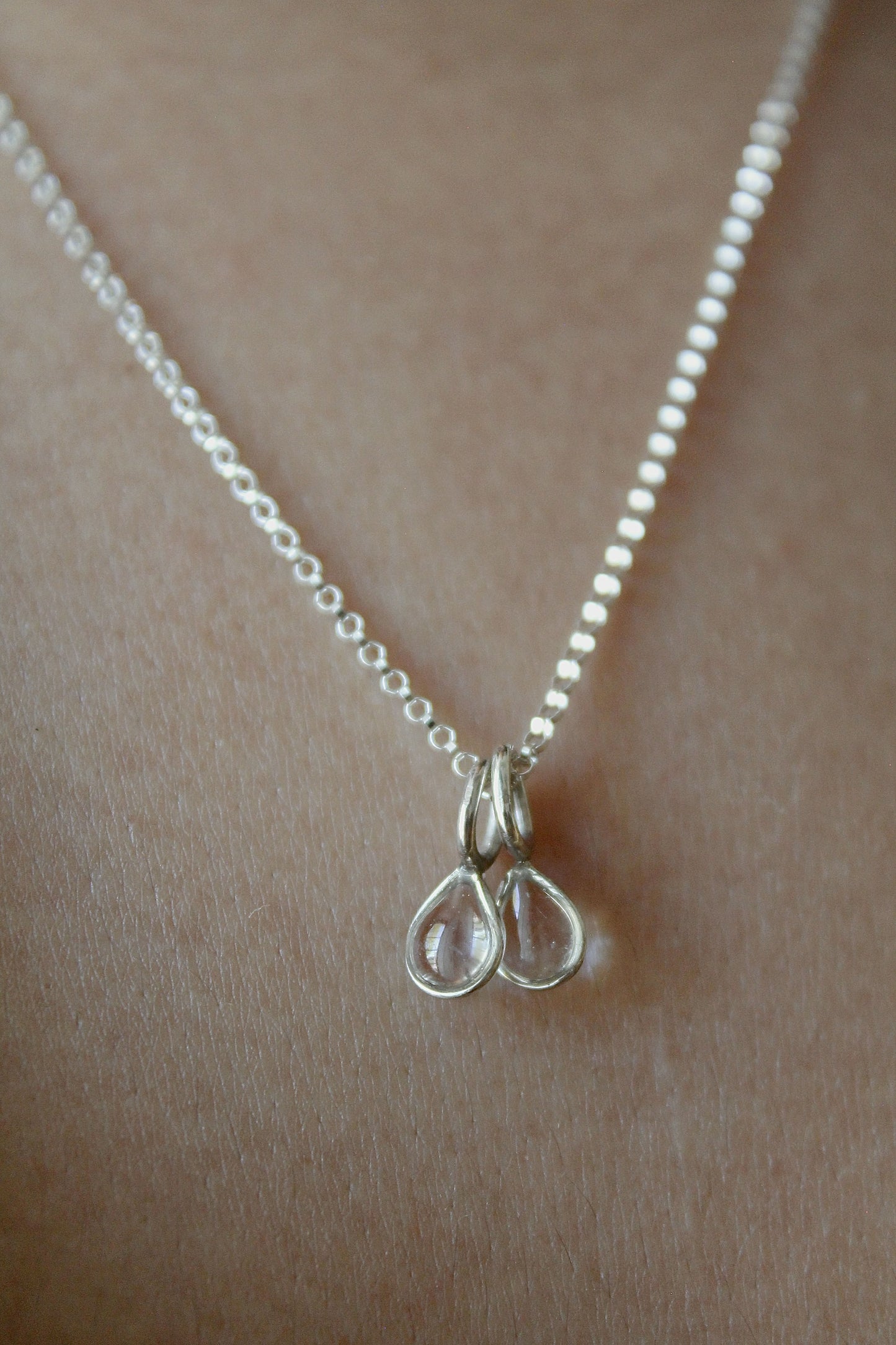 "APRIL SHOWERS" MULTI RAINDROP NECKLACE - STERLING SILVER