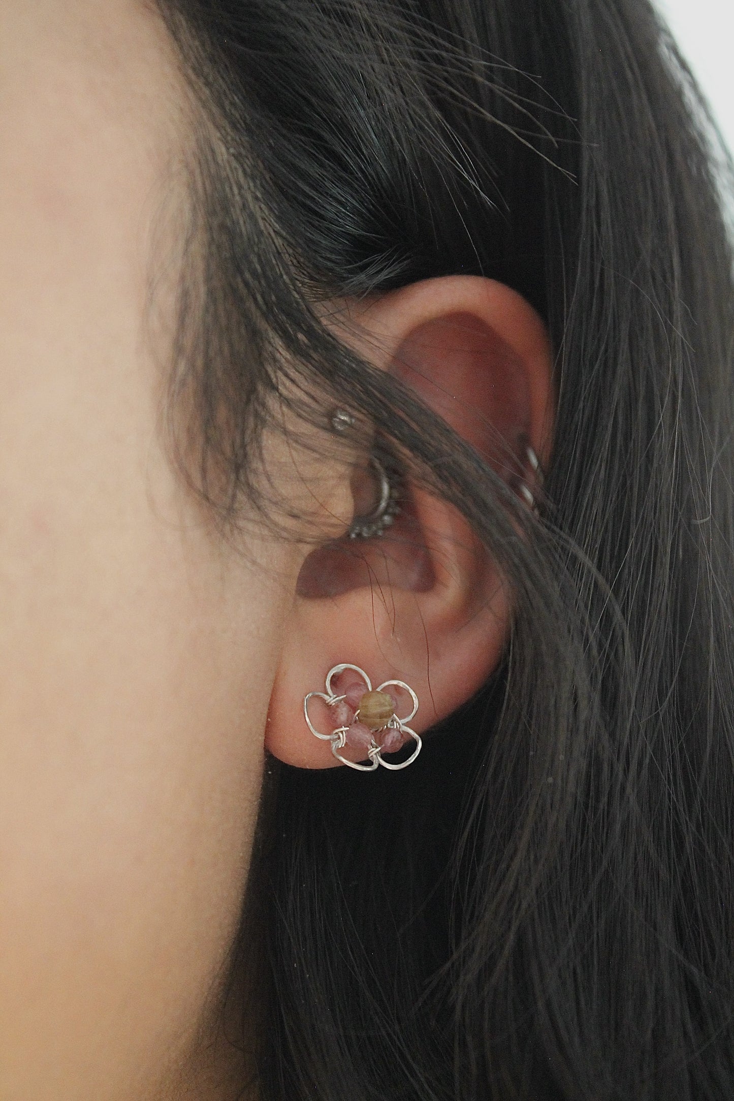 HAWTHORN STUDS - STERLING SILVER