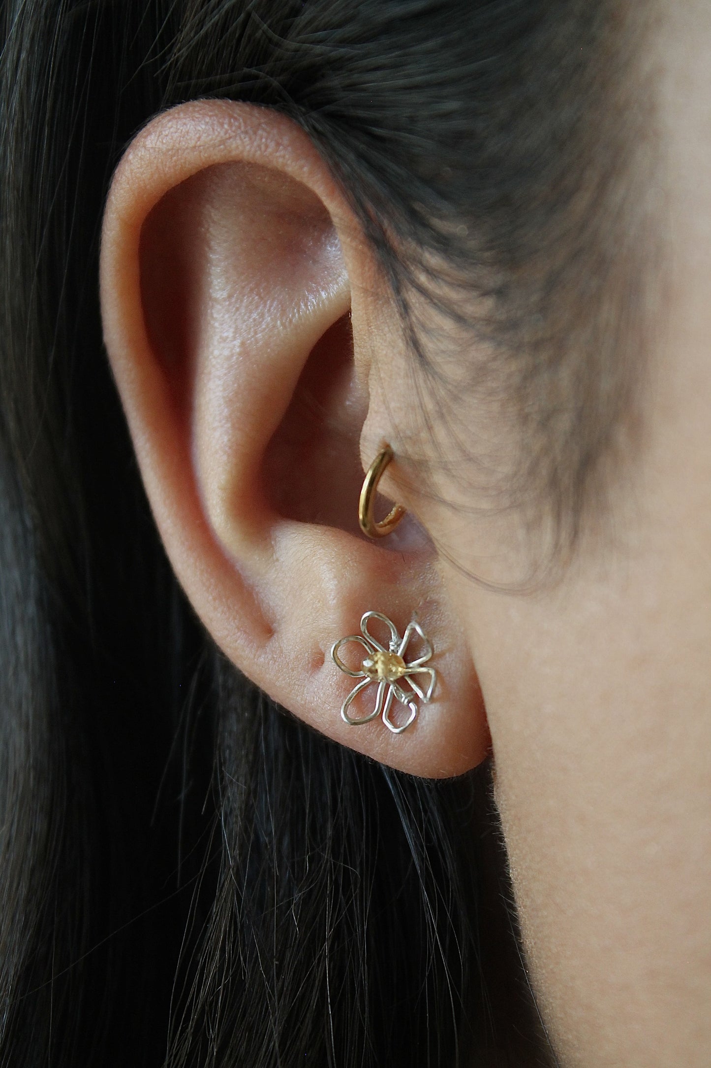 DAFFODIL STUDS - STERLING SILVER