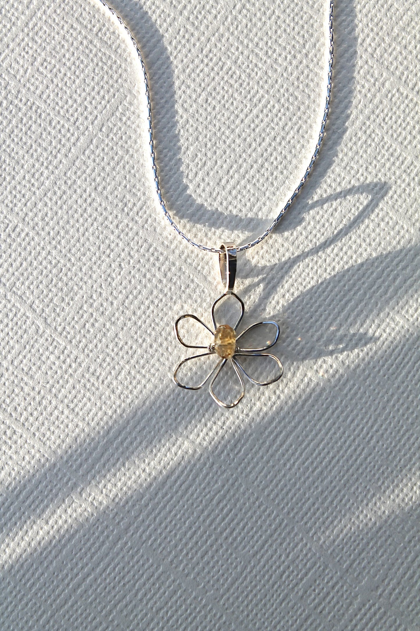 DAFFODIL PENDANT NECKLACE - STERLING SILVER
