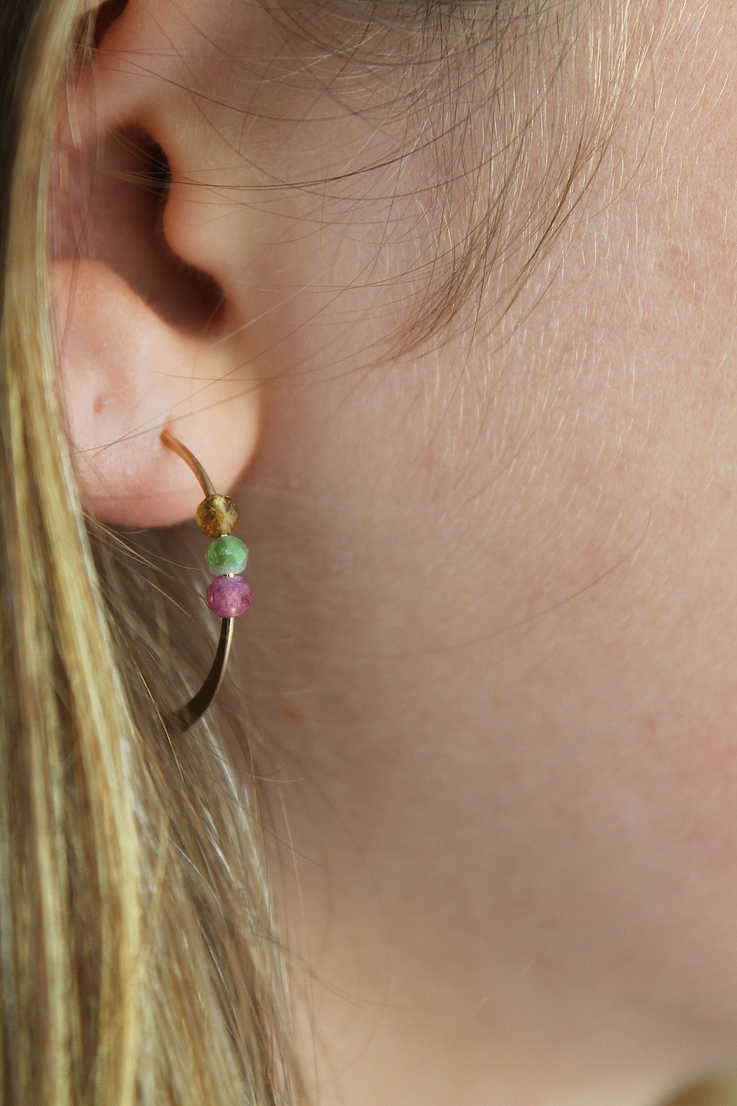 Skye Tourmaline Round Hoops