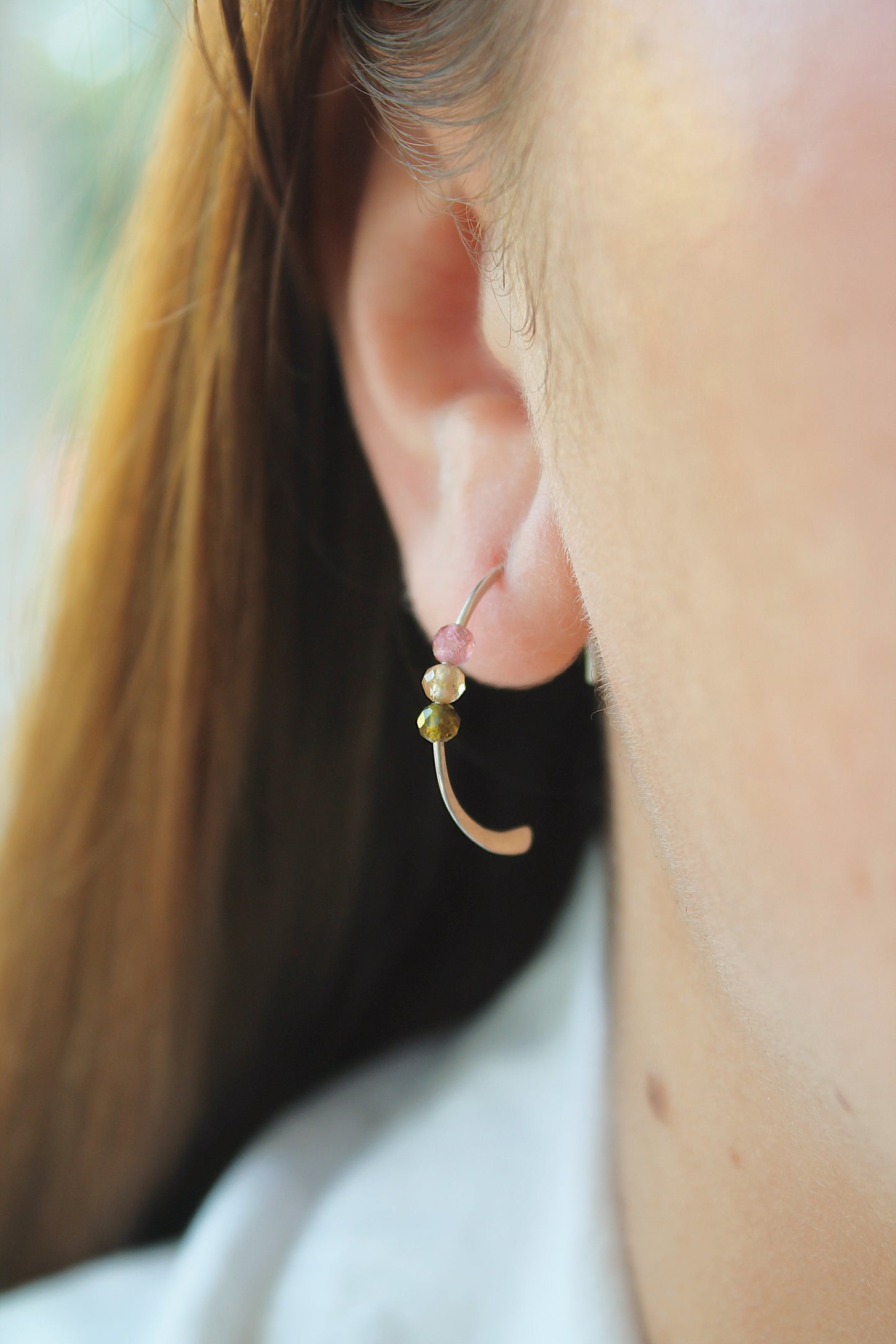 Skye Tourmaline Round Hoops