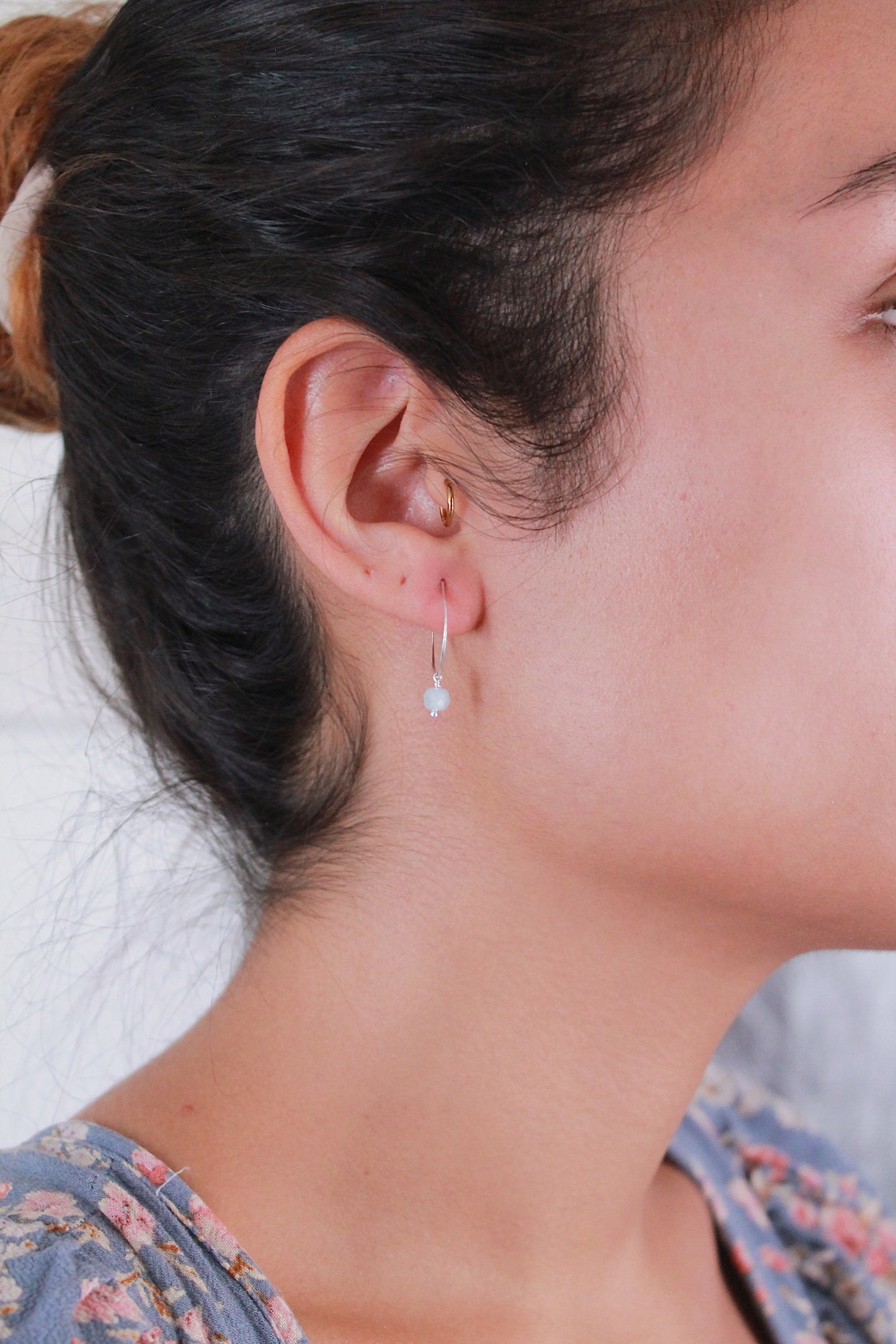 Birthstone Drop Hoops