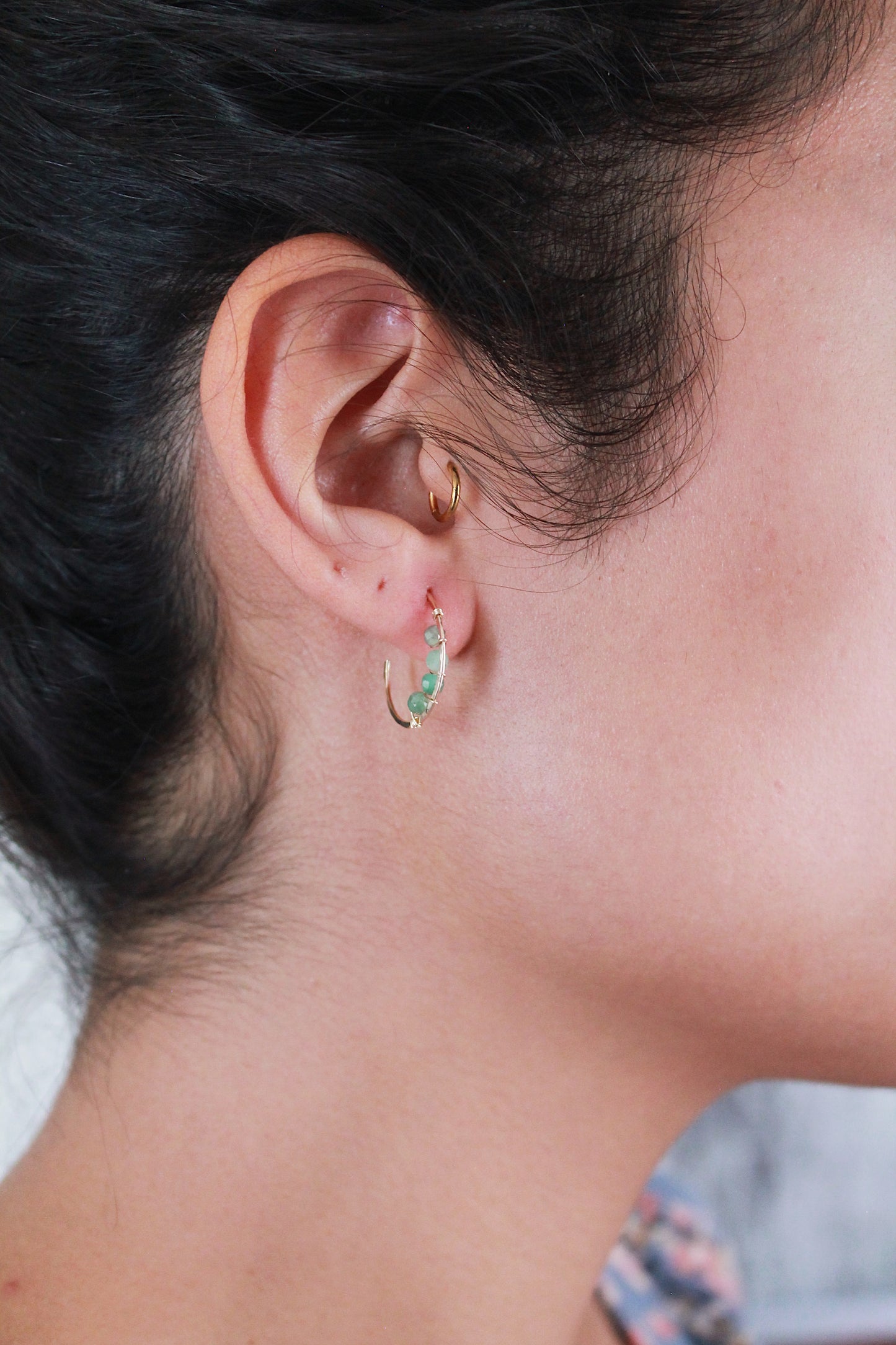 Birthstone Wrapped Hoops