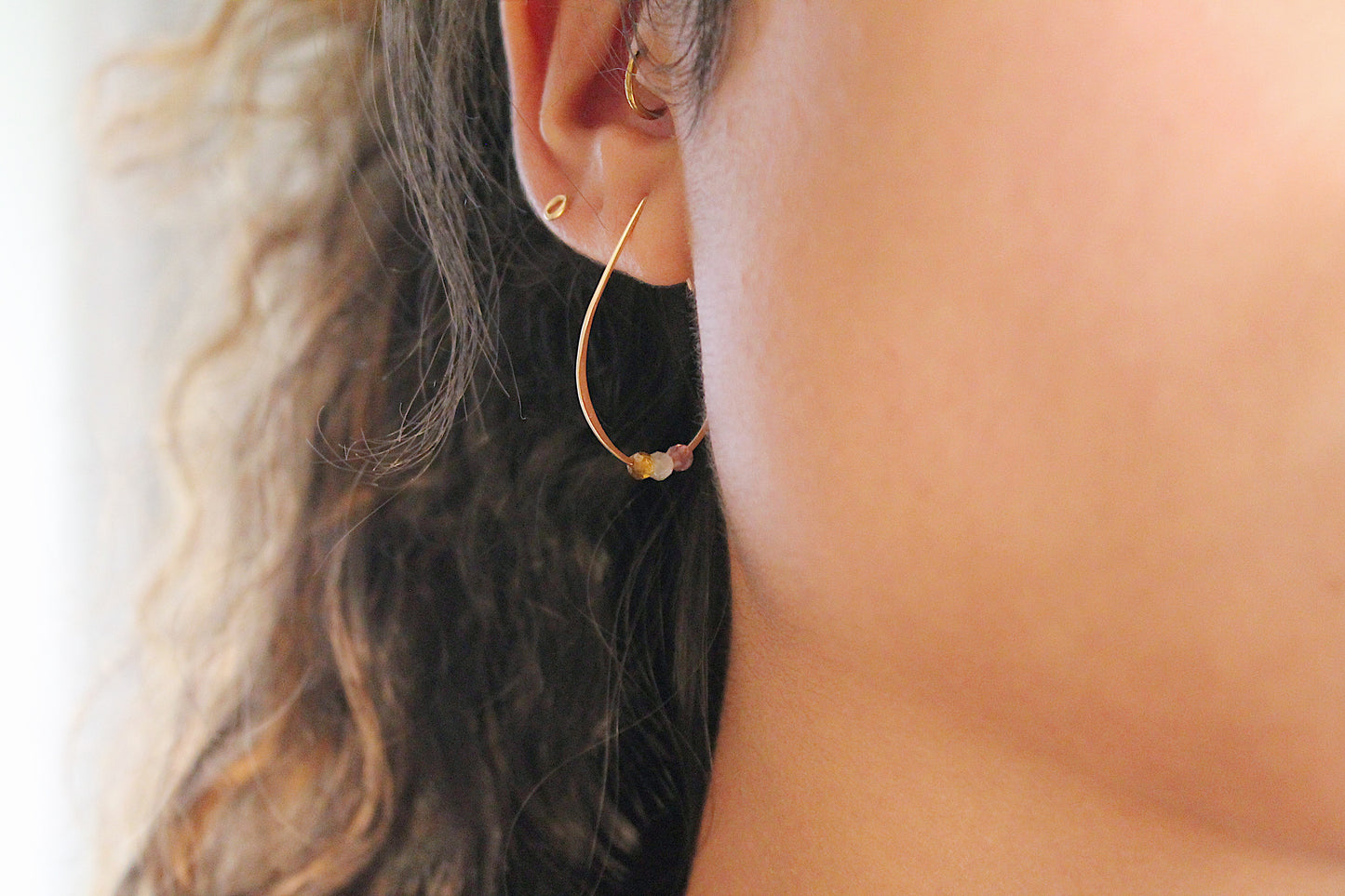 Sadie Tourmaline Teardrop Hoops