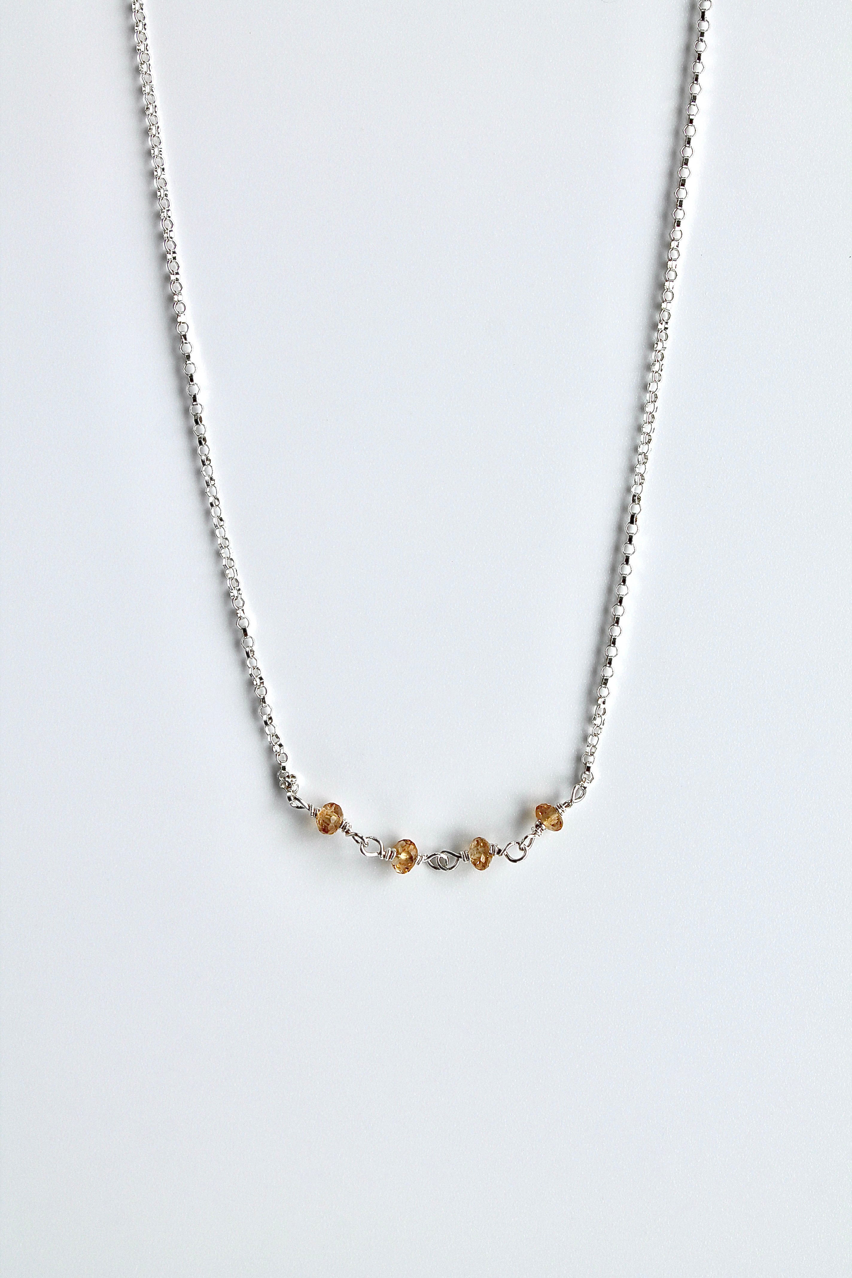 Birthstone Bar Necklace - Citrine (November) - Personal Power