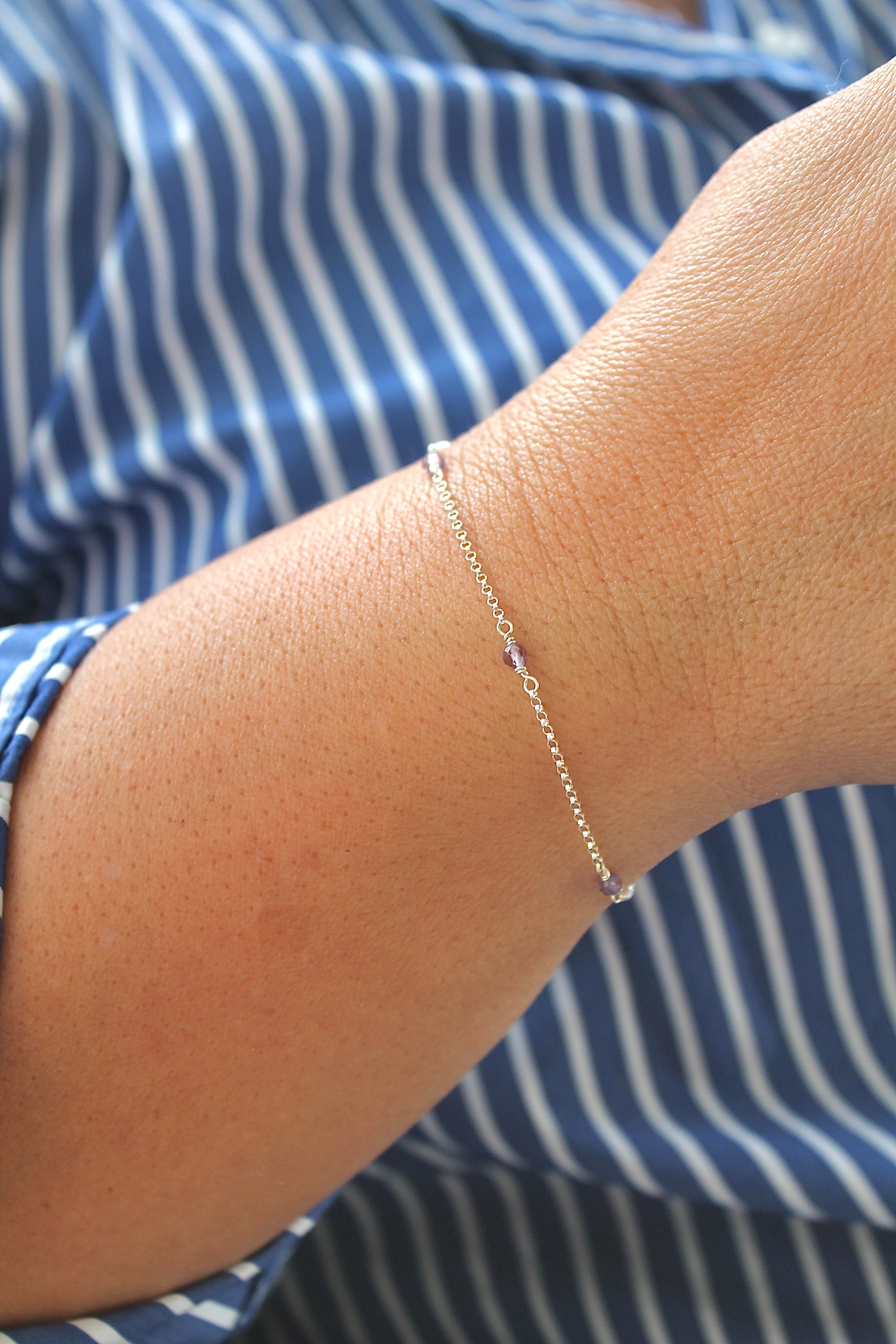 Bracelet multi-pierres de naissance - Améthyste (février) - Sérénité