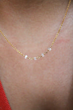 Collar con barra de piedra natal - Diamante Herkimer (abril) - Conexión Divina