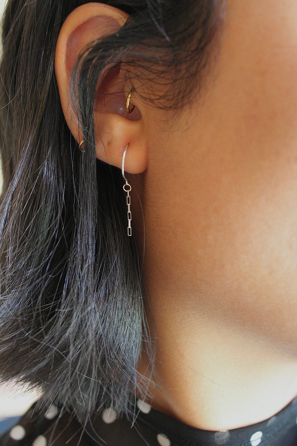 Threader Hoops (with Dangly Chain)