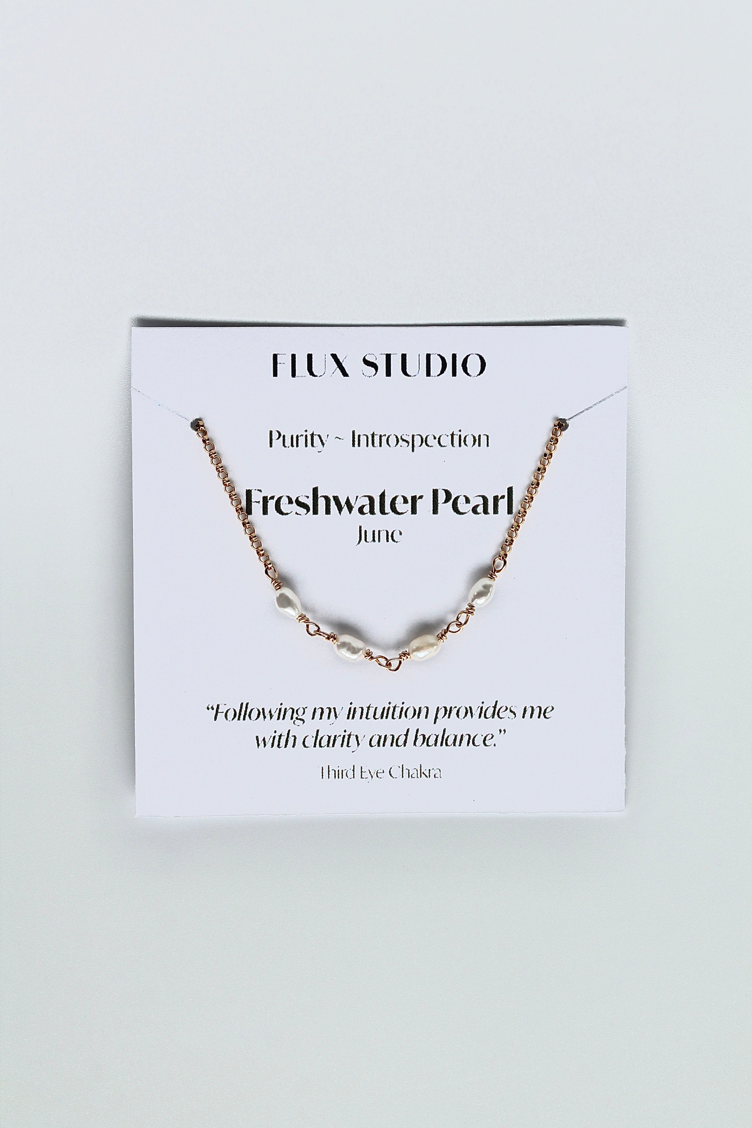 Birthstone Bar Necklace - Freshwater Pearl (June) - Purity