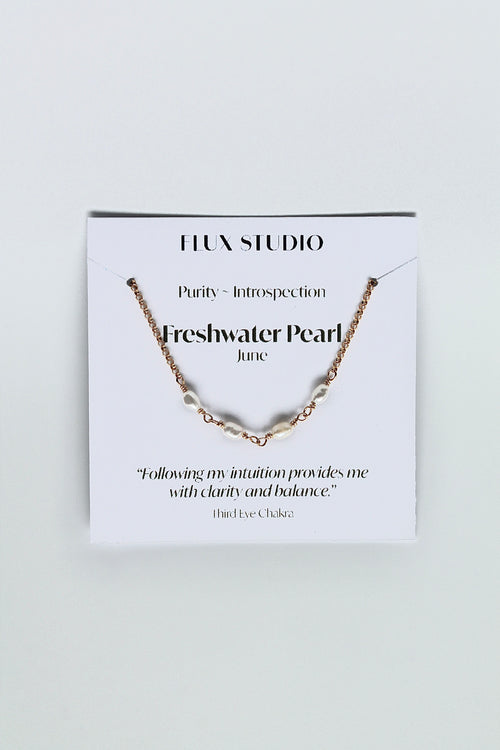 Birthstone Bar Necklace - Freshwater Pearl (June) - Purity
