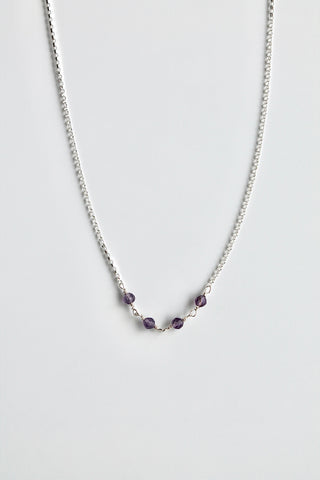 Birthstone Bar Necklace - Amethyst (February) - Serenity