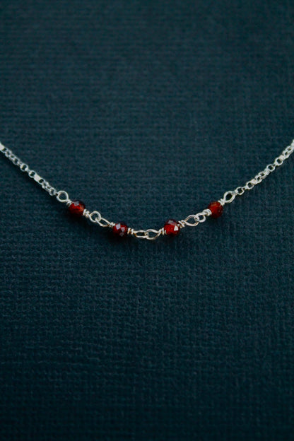 BIRTHSTONE BAR NECKLACE - STERLING SILVER