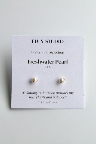 Birthstone Studs - Freshwater Pearl (June) - Purity