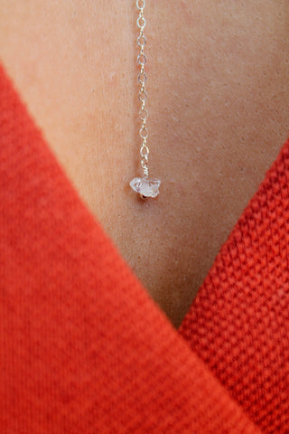 Herkimer Diamond Lariat Necklace