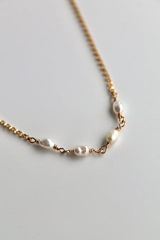 Birthstone Bar Necklace - Freshwater Pearl (June) - Purity