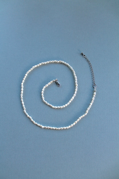 CLASSIC MINI PEARL NECKLACE - STERLING SILVER