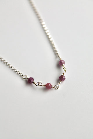 Birthstone Bar Necklace - Ruby (July) - Passion