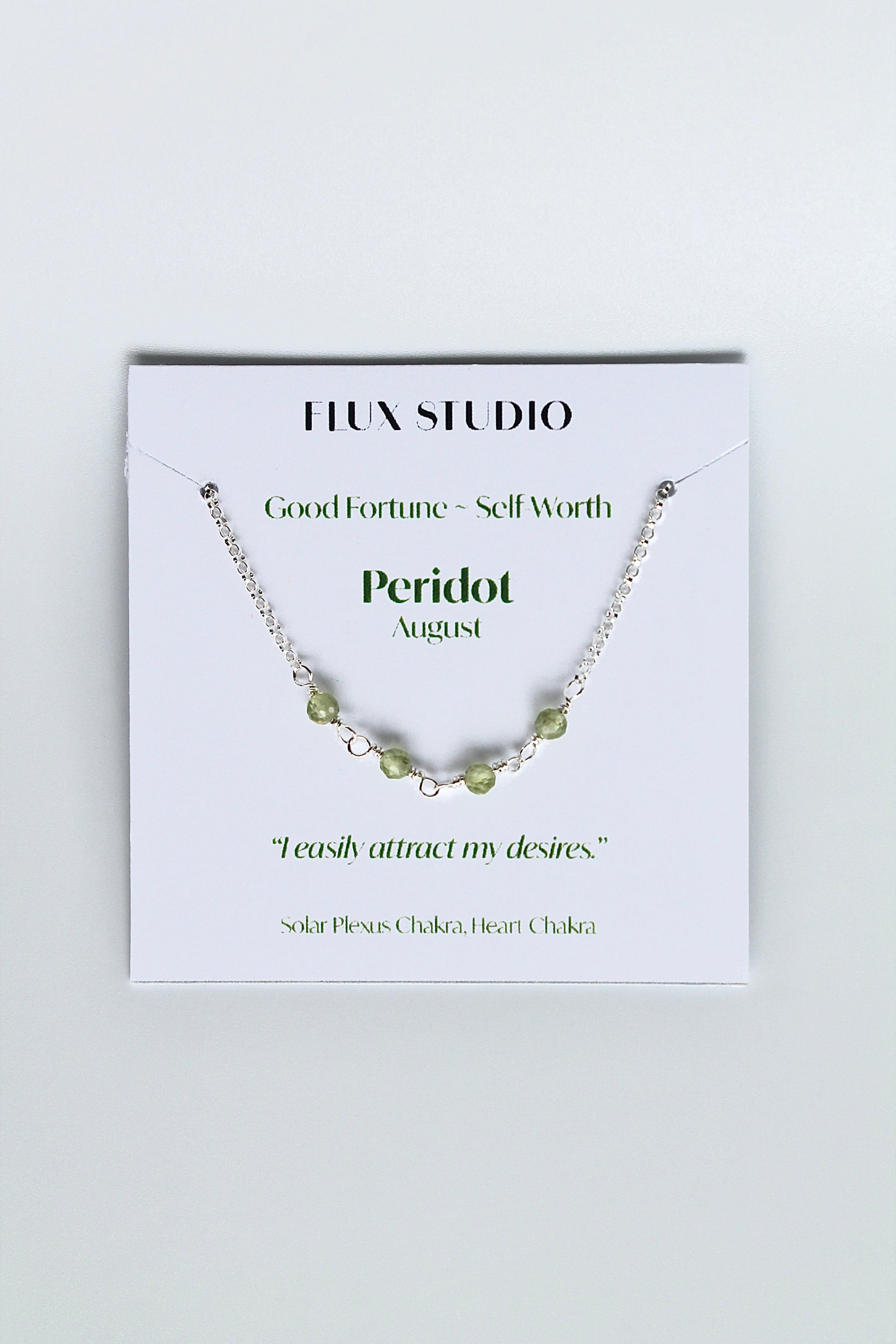 Birthstone Bar Necklace - Peridot (August) - Good Fortune