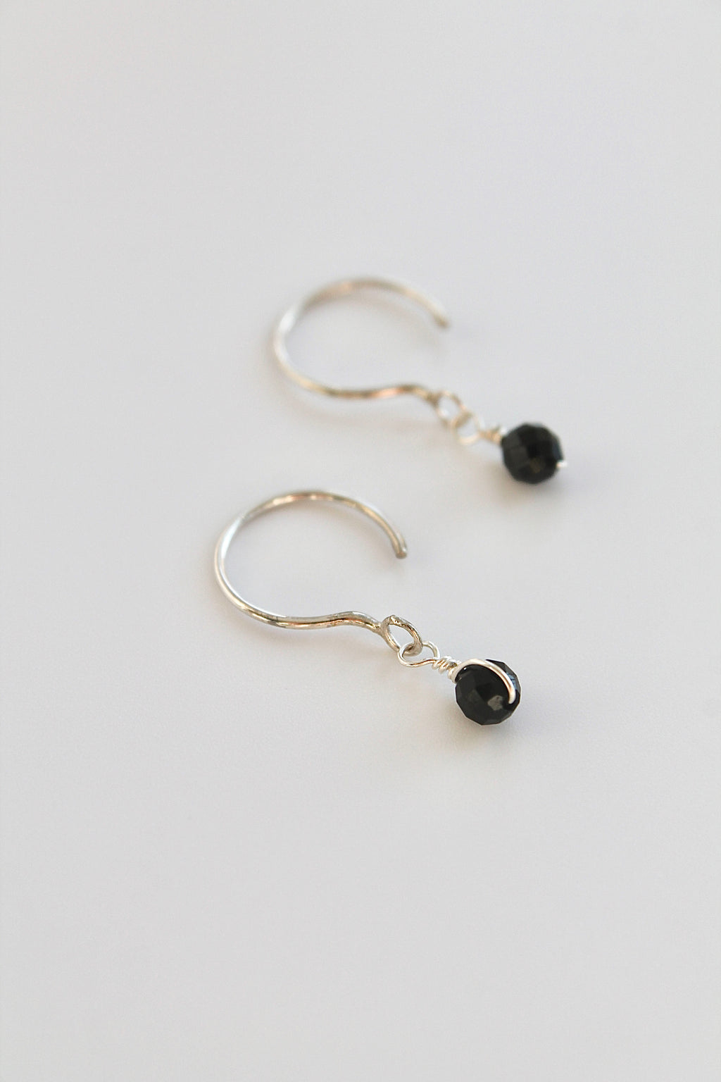 Threader Hoops (Black Tourmaline)