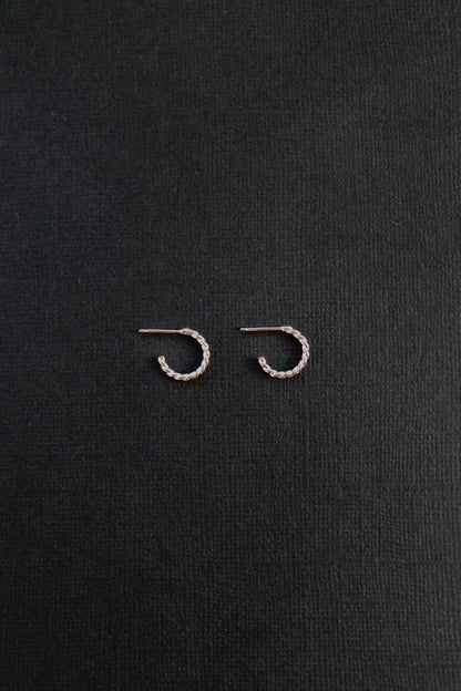 CLASSIC TWISTED TINY HOOPS - STERLING SILVER