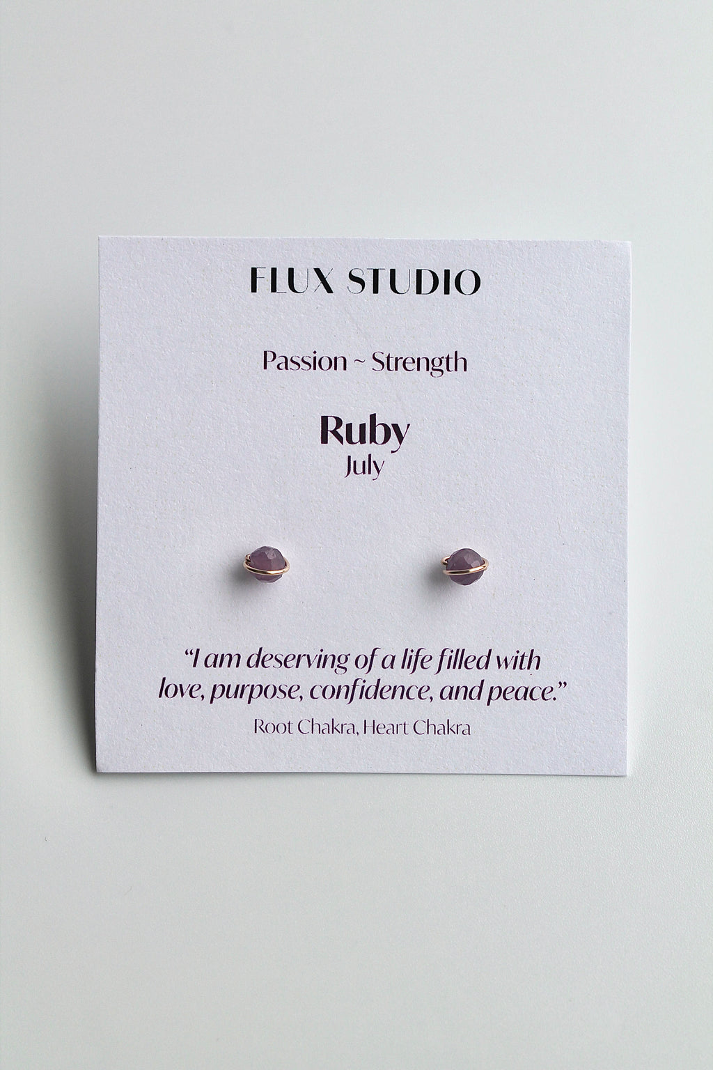 Birthstone Studs - Ruby (July) - Passion