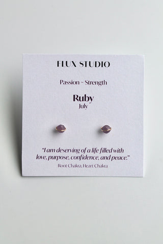 Birthstone Studs - Ruby (July) - Passion