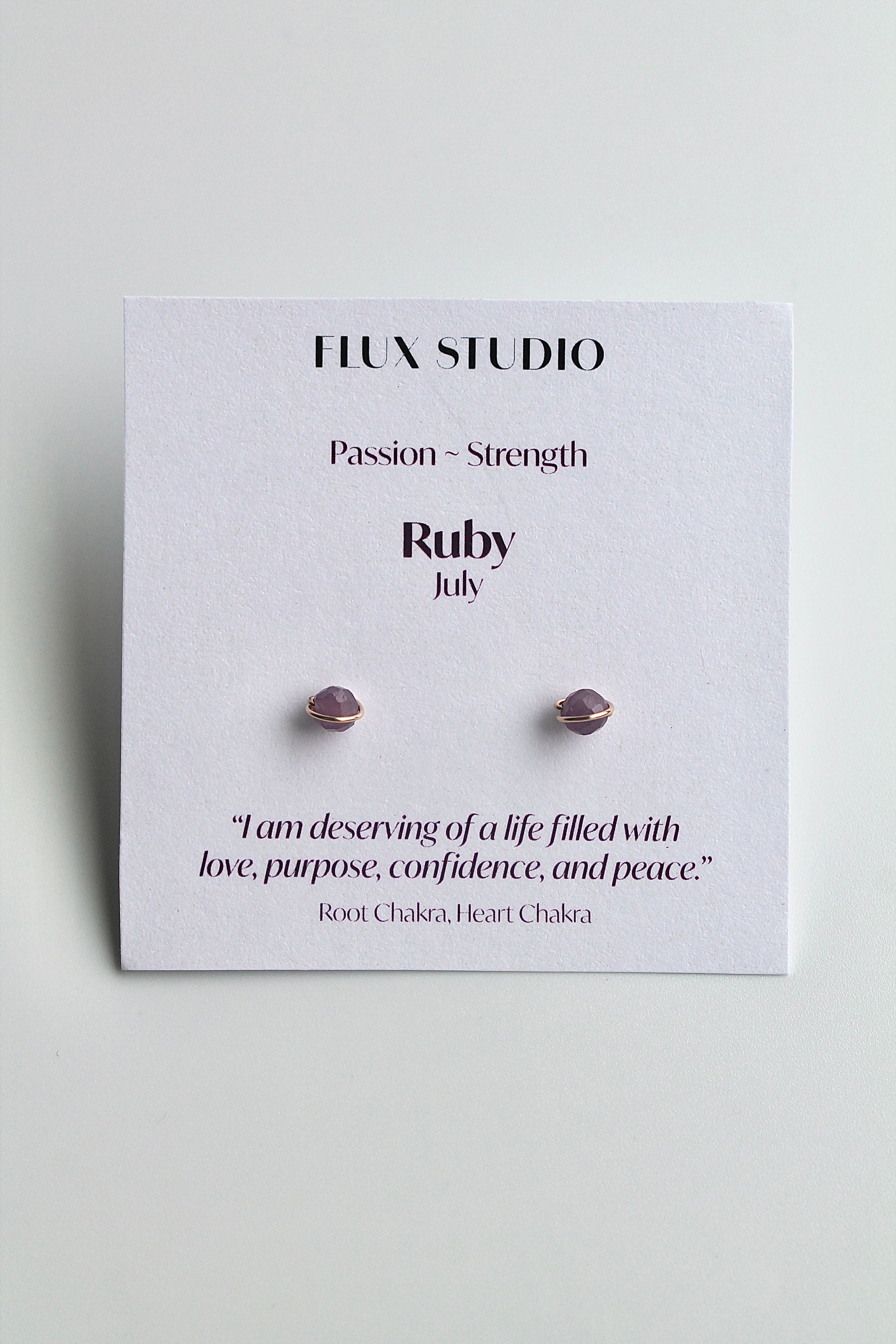 Birthstone Studs - Ruby (July) - Passion