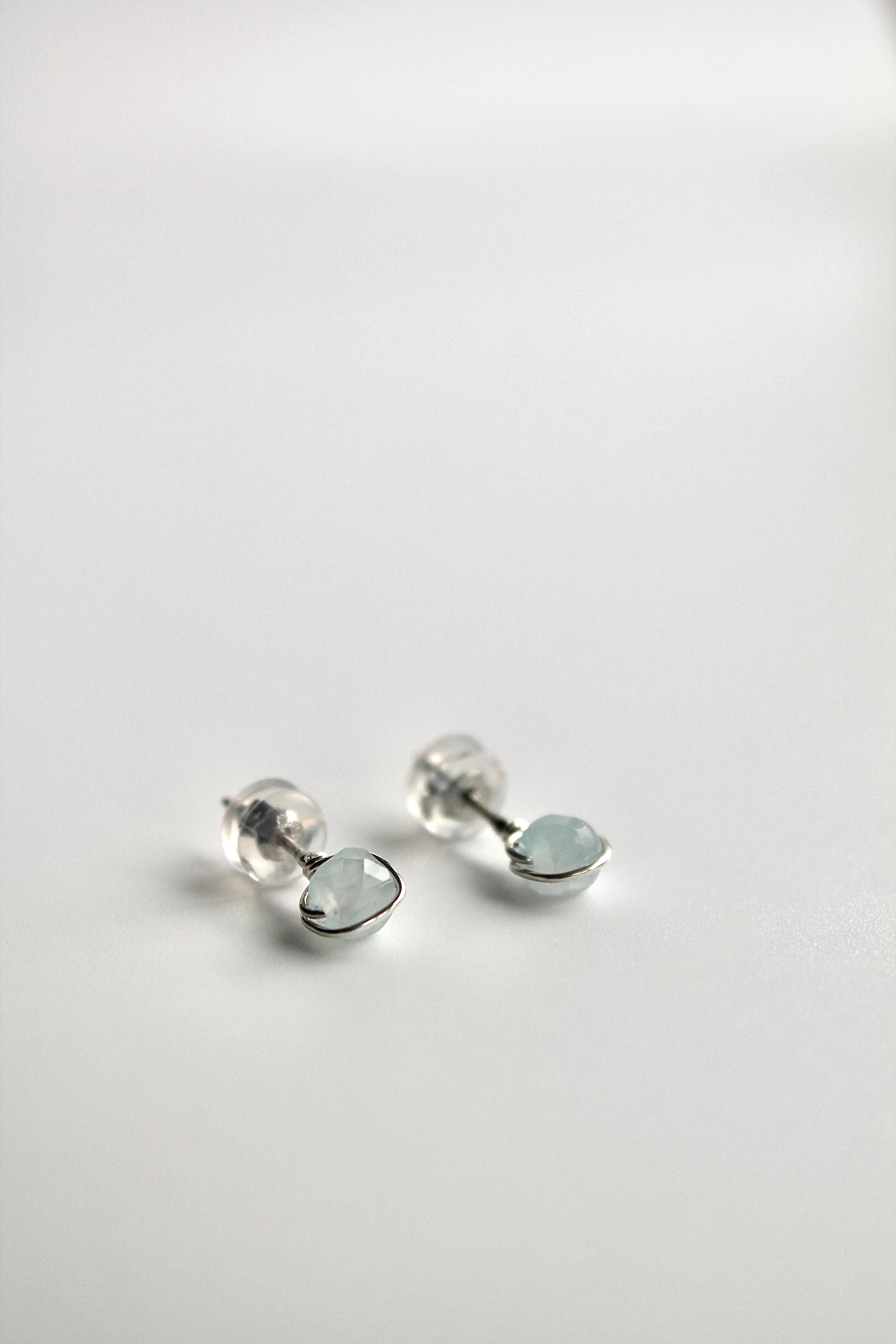Birthstone Studs - Aquamarine (March) - Emotional Depth