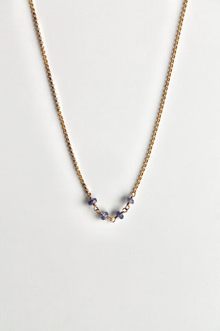 Collar con barra de piedra natal - Tanzanita (diciembre) - Iluminación