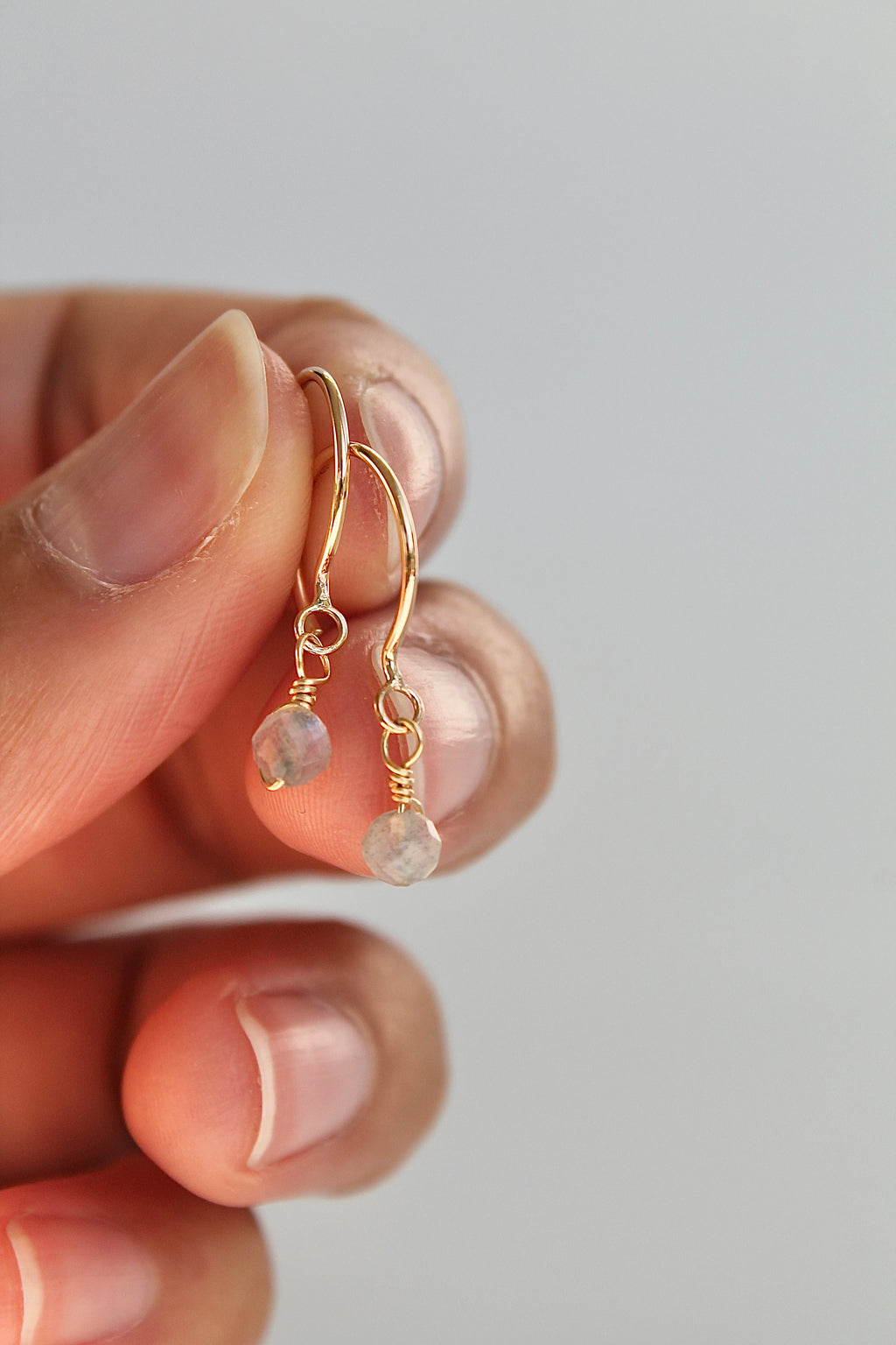 Threader Hoops (Labradorite)