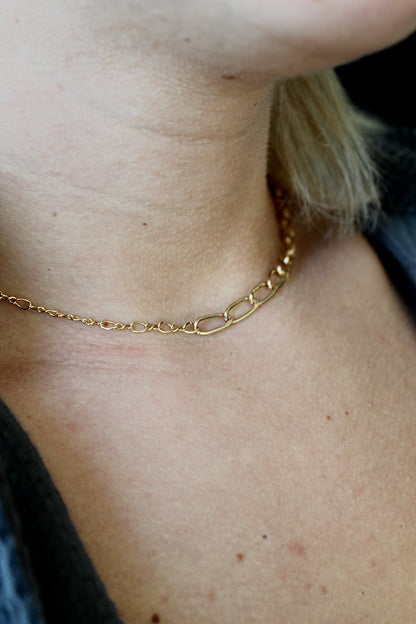 DUO CHAIN NECKLACE (THICK) - 14K GOLD FILLED