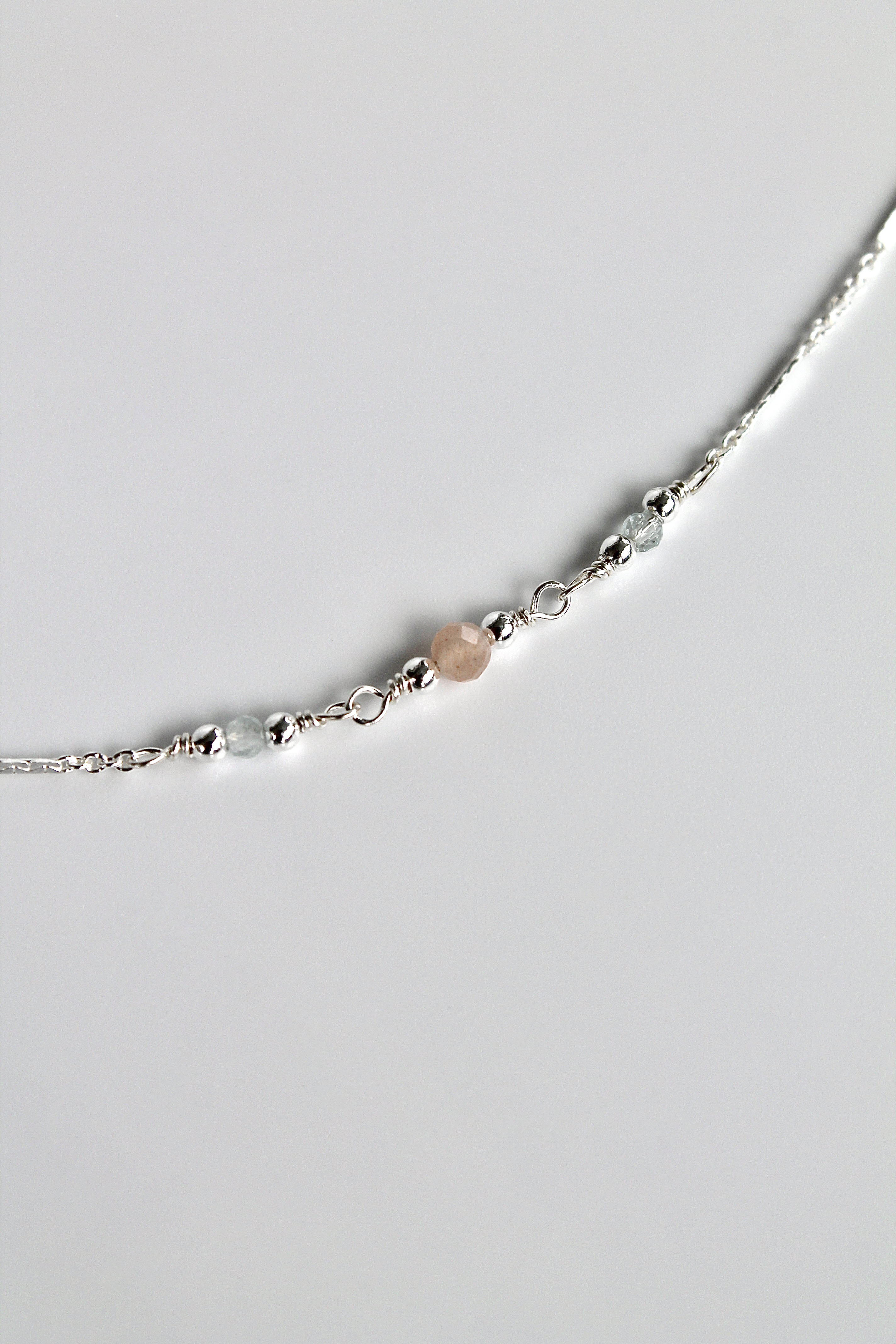 Embracing Change Healing Bracelet (Aquamarine & Peach Moonstone)