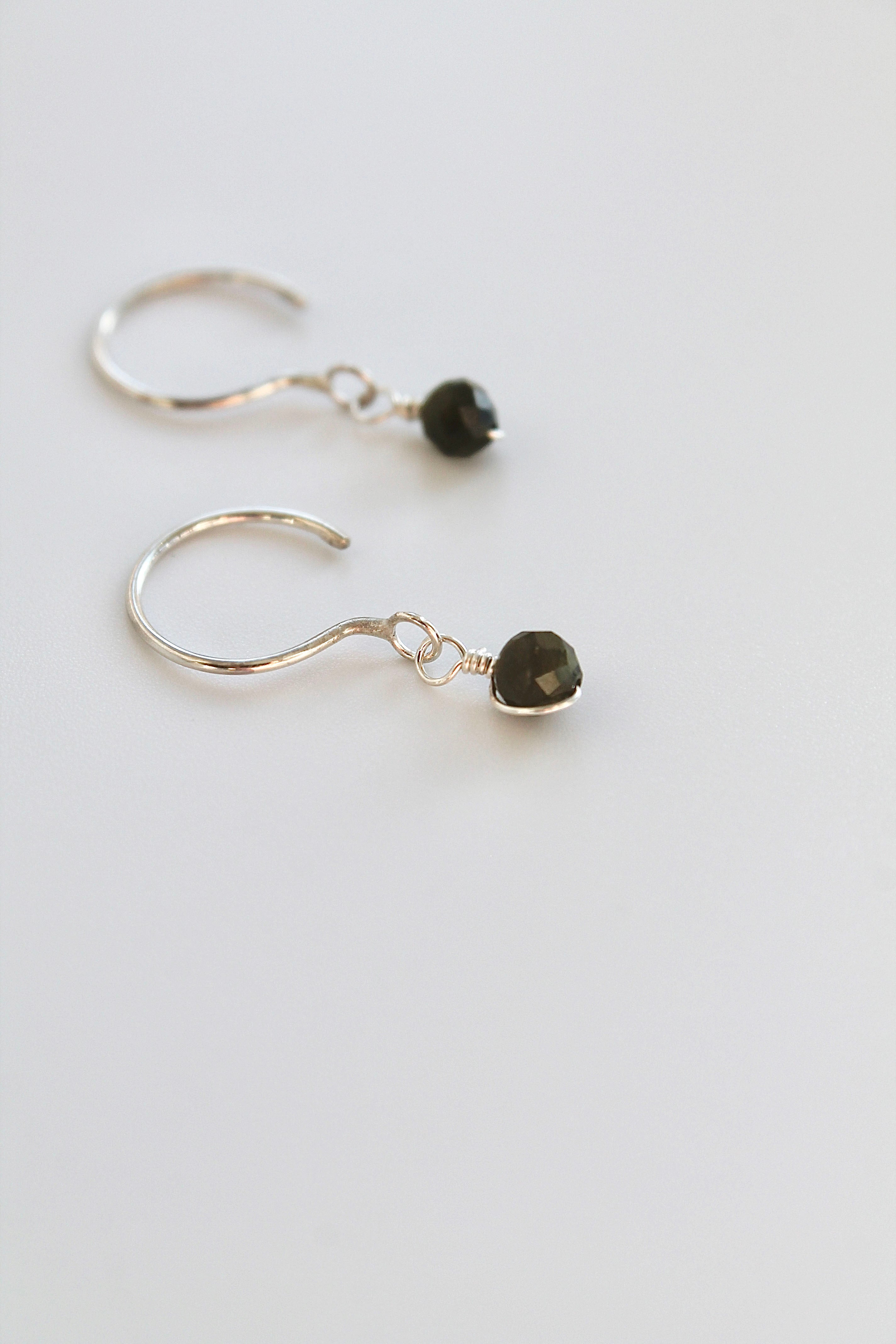 Threader Hoops (Green Tourmaline)